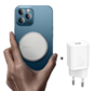 Mini MagSafe Wireless Fast Charger + 20W USB C Charger - White