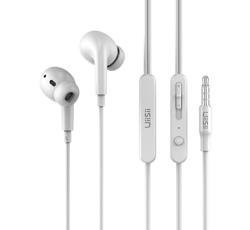 UiiSii UiiSii UX Earbuds - Wired Earphones with Microphone - 120cm Aux Cable - White