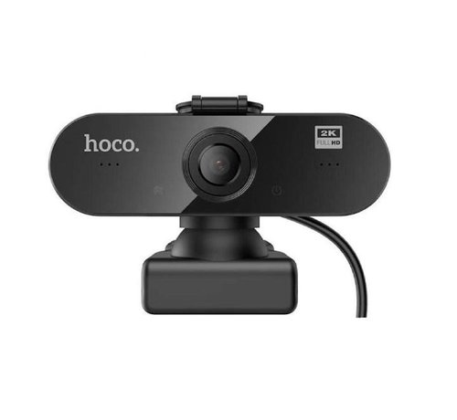 Hoco Hoco DI06 - Webcam for PC with Microphone - 2K HD - Webcam Cover - 1.5 meters - Black