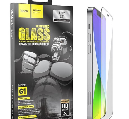 Hoco Screen Protector for iPhone 12 Mini - Gorilla Glass - 5.4 Inch - Double Strength