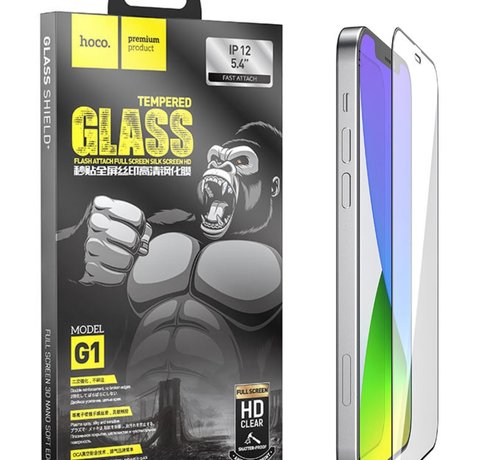 Hoco Screenprotector iPhone 12 Mini - Gorilla Glas - 5.4 Inch - Dubbele stevigheid