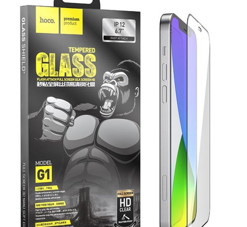 Hoco Screen Protector iPhone 12 Pro Max - Gorilla Glass - 6.7 Inch - Double Toughness