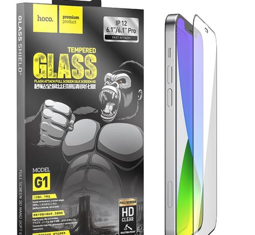 Hoco Screen Protector iPhone 12 Pro / iPhone 12 - Gorilla Glass - 6.1 Inch - Double Strength