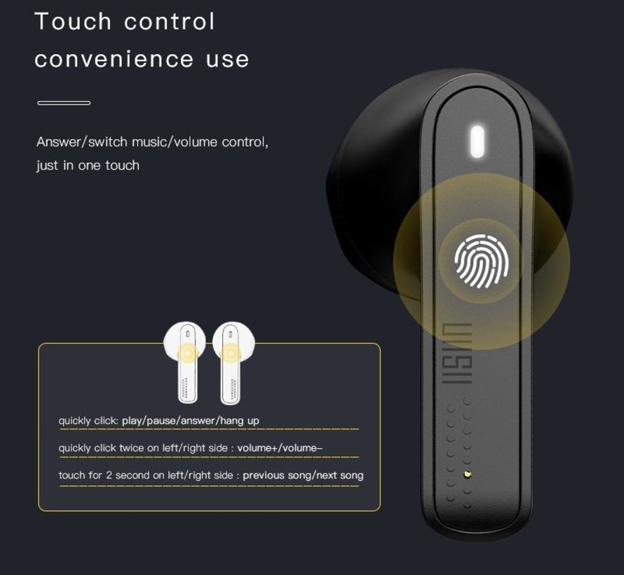 UiiSii TWS21 - Mini Draadloze Oordopjes - Earbuds -  Geschikt voor Apple iPhone &amp; Samsung - Zwart
