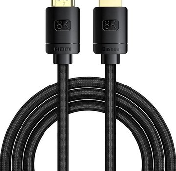 Baseus Baseus HDMI 8K naar HDMI 8K Kabel 48Gbps met HDMI 2.1 1M Zwart