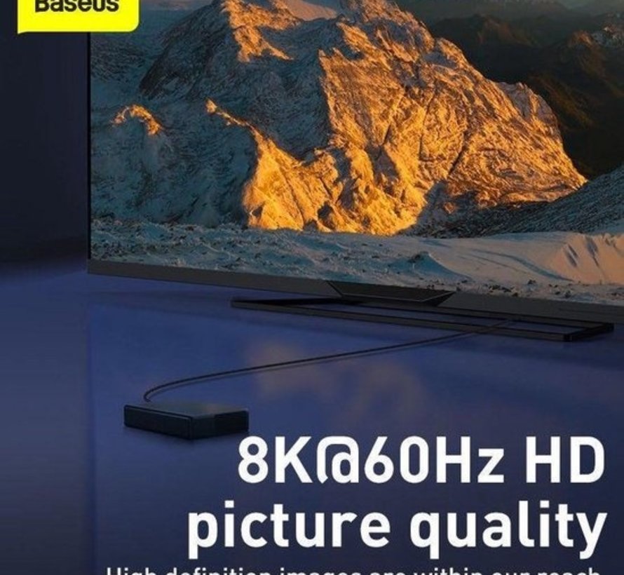 Baseus HDMI 8K naar HDMI 8K Kabel 48Gbps met HDMI 2.1 1M Zwart