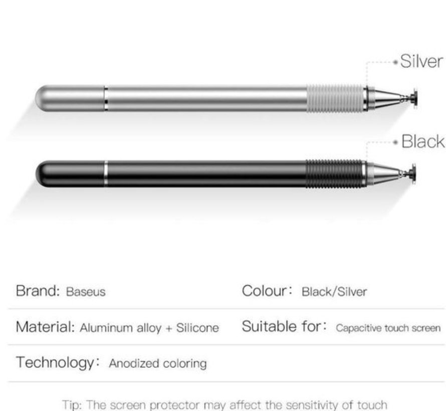 Baseus 2 in 1 Capacitive Touch Screen Stylus pen -  Black