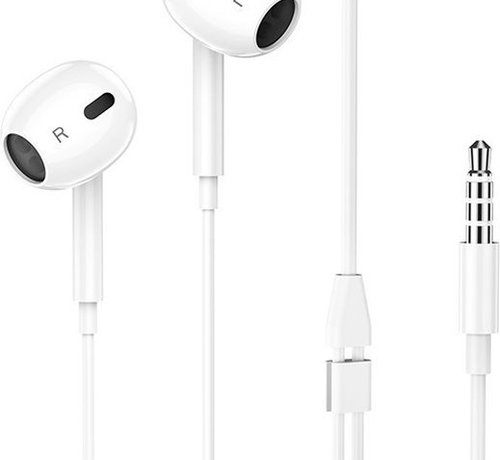 Hoco Hoco M1 Max - In Ear Earphones - Wired Earbuds with Microphone - 120cm Cable - White