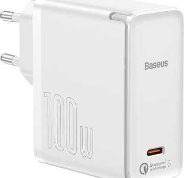 Baseus Baseus GaN2 - USB C Oplader 100W + 1.5 Meter USB C Kabel - Wit