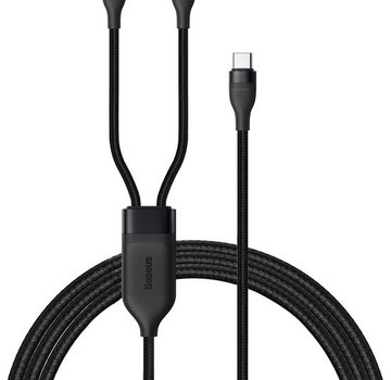 Baseus Baseus - 2 in 1 Kabel - 1.2 Meter - 1x USB C 100W 1x Lightning 20W - Zwart