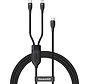Baseus - 2 in 1 Cable - 1.2 Meter - 1x USB C 100W 1x Lightning 20W - Black