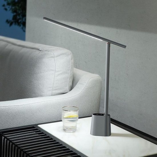 Baseus - Verstelbaar Bureaulamp LED - Automatisch/Handmatig Dimbaar - Wit en Warm Licht - Grijs