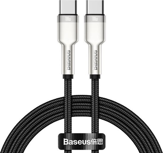 Baseus Cafule Series USB-C naar USB-C Kabel Metaal 100W 2m Zwart