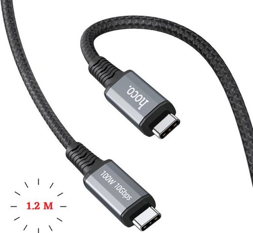 USB C naar USB C Kabel - USB 3.1 Gen2 - 100W - 4K @60Hz - 10Gbps - Zwart