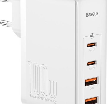 Baseus Baseus GaN2 Pro - 100W 4 in 1 Oplader Inc. 100W USB C Kabel - Wit