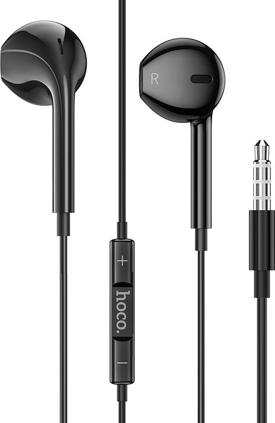 In Ear Oordopjes - Oortjes met draad en microfoon - 3,5mm Jack Aansluiting - 120cm kabel - Zwart