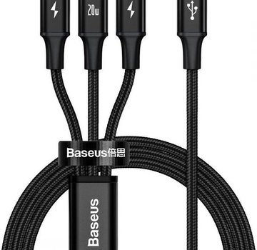 Baseus Baseus Rapid PD20W USB-C - 3 in 1 Charging Cable - 1x Lightning 1x USB-C 1x Micro USB