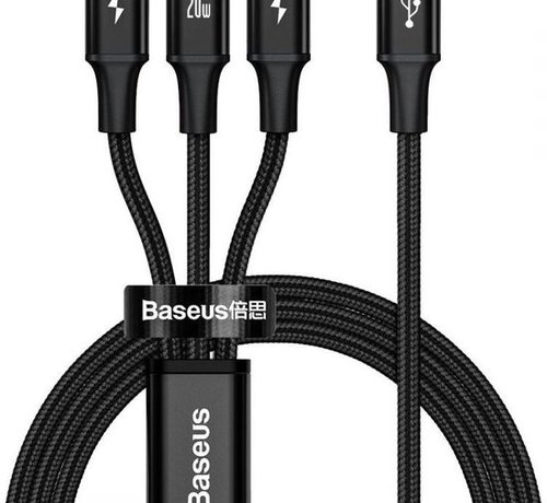 Baseus Rapid PD20W USB-C - 3 in 1 Charging Cable - 1x Lightning 1x USB-C 1x Micro USB