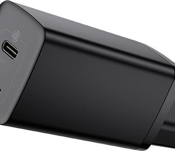 Dubbele USB C Oplader/Adapter/Thuislader Snellader voor Samsung & Apple - Zwart