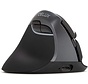 Delux M618ZD Mini/Medium ergonomische muis - Linkshandig - Draadloos (2,4ghz + Bluetooth) - Oplaadbaar / accu - Silent muis - Zwart