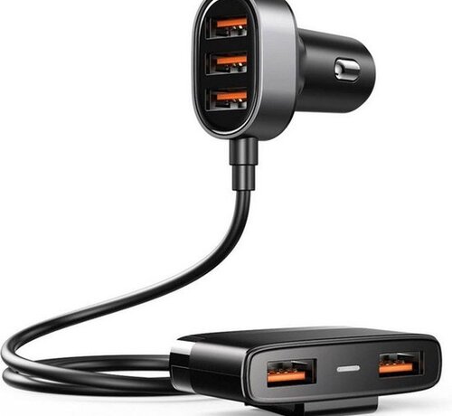 Joyroom  Joyroom Autolader met 5 USB poorten - 3.0 Quick Charge - Zwart