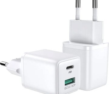 JOYROOM Mini USB C and USB A Adapter - Charger - Fast Charger - 30W - White