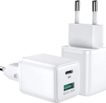 JOYROOM Mini USB C en USB A Adapter - Oplader - Snellader - 30W - Wit