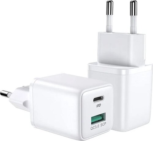 JOYROOM Mini USB C and USB A Adapter - Charger - Fast Charger - 30W - White