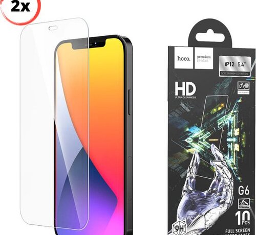 Hoco 2x Screen protector iPhone 12 mini - Gorilla Glass - 5.4 Inch