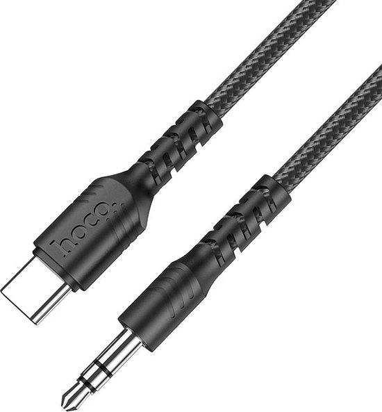 Hoco Hoco - USB C Audio Kabel 3.5mm Aux Audio Jack 1 Meter - Geschikt voor in de Auto - Zwart