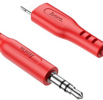 Hoco Hoco - Lightning Audio Kabel 3.5mm Aux Audio Jack 1 Meter - Geschikt voor in de Auto - Rood