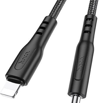 Hoco Hoco - Lightning Audio Kabel 3.5mm Aux Audio Jack 1 Meter - Geschikt voor in de Auto - Zwart