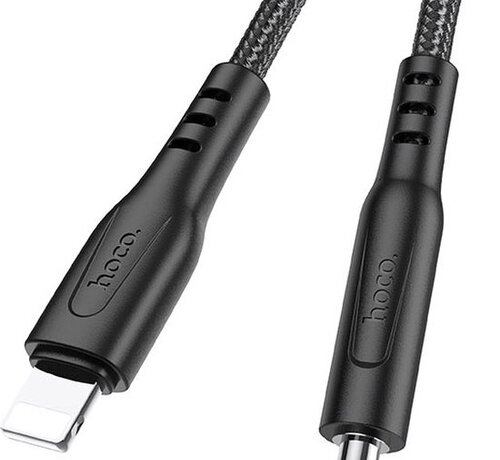 Hoco Hoco - Lightning Audio Kabel 3.5mm Aux Audio Jack 1 Meter - Geschikt voor in de Auto - Zwart