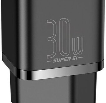 Baseus Baseus Super Si Charger USB C Black - 30W Fast Charging
