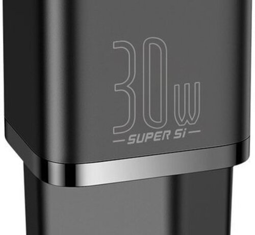 Baseus Baseus Super Si Charger USB C Black - 30W Fast Charging