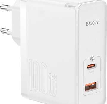 Baseus Baseus 100W Snellader Laptop/MacBook + 100W USB-C Kabel 5A 1M Wit