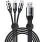 Baseus - USB A cable to USB C/ Lightning/ Micro USB - Magnetic - Black
