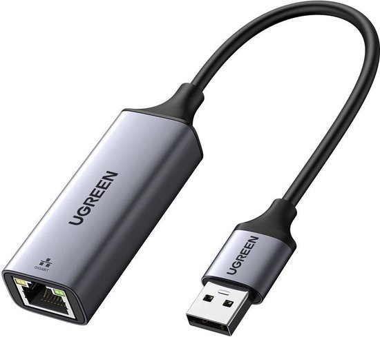 UGREEN USB 3.0 Ethernet Adapter Gigabit Netwerk Adapter Lan RJ45 op 1000 Mbps voor Mac OS Windows 10 8 7 Linux Compatibel met PC Laptop Desktop Switch Xiaomi MiBox enz, Aluminium
