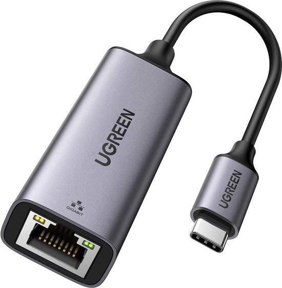 Ugreen Ugreen USB-C Gigabit Ethernet-adapter - 10/100/1000 Mbps - 20cm - Grijs