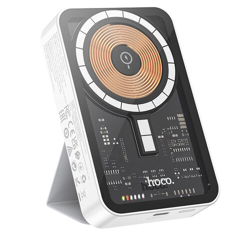 Hoco Hoco Q10A Powerbank 10000 mAh - Draadloze Oplader geschikt voor MagSafe - 20W - Wit