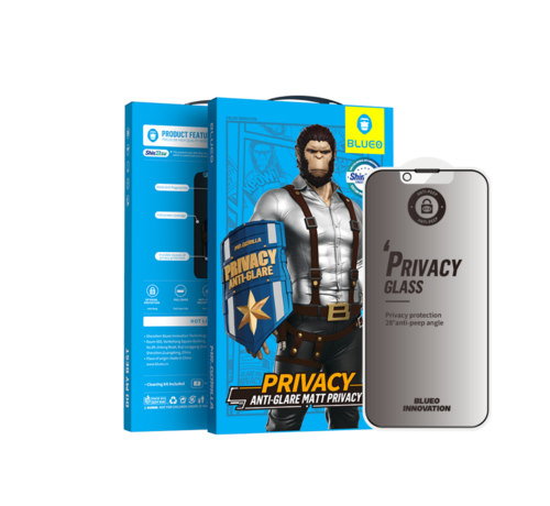 Blueo BLUEO Gorilla Glass Film - Privacy Screen Protector iPhone 13 / iPhone 13 Pro / iPhone 14 (6.1 inch)