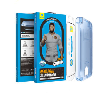 Blueo BLUEO Gorilla Glass Film - Screen Protector for iPhone 14 Pro / iPhone 15 (6.1 inch) - 9H Tempered Glass - Antistatic & Dustproof Glass - With Installation Frame