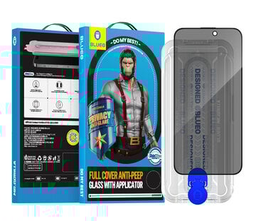 Blueo BLUEO Gorilla Glass Film - iPhone 15 Pro Max Privacy Screen Protector - With Installation Kit