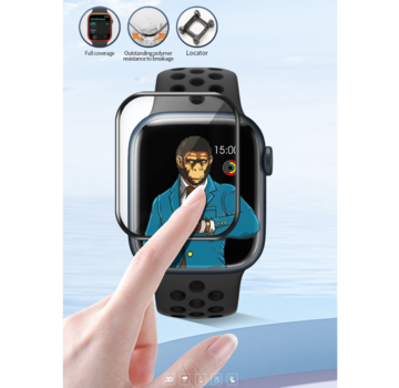 Blueo BLUEO 45mm Screen Protector Apple Watch S7 / S8 - Glas Bescherming - Met Installatie Kit