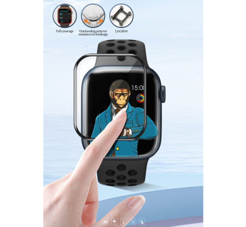 Blueo BLUEOBLUEO 45mm Screen Protector Apple Watch S7 / S8 - Glas Bescherming - Met Installatie Kit Apple iWatch S7 / S8 (45mm)Hydrogel Bescherm Folie - Glasfolie Bescherming - Met Installatie Kit