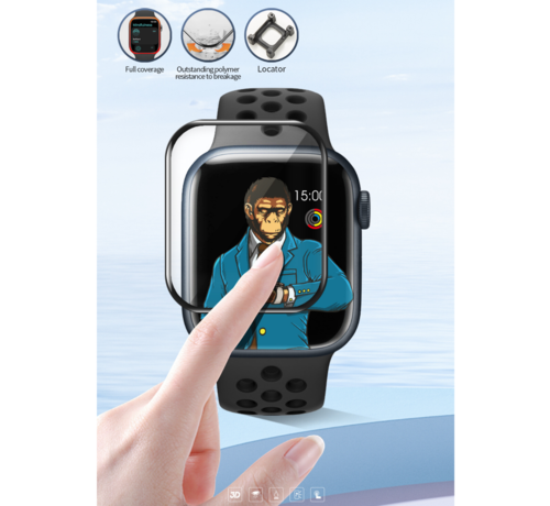 Blueo BLUEO 41mm Screen Protector Apple Watch S7 / S8 - Glas Bescherming - Met Installatie Kit