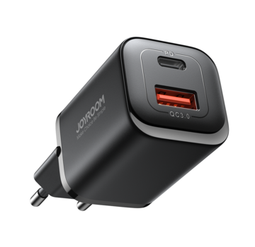 Joyroom  Joyroom 2 in 1 Charger - USB C Adapter with USB A 3.0 - 30W - Fast Charger - Black