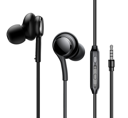 Joyroom  In-Ear Earbuds - Wired Earphones with Microphone - 120cm Cable - Black