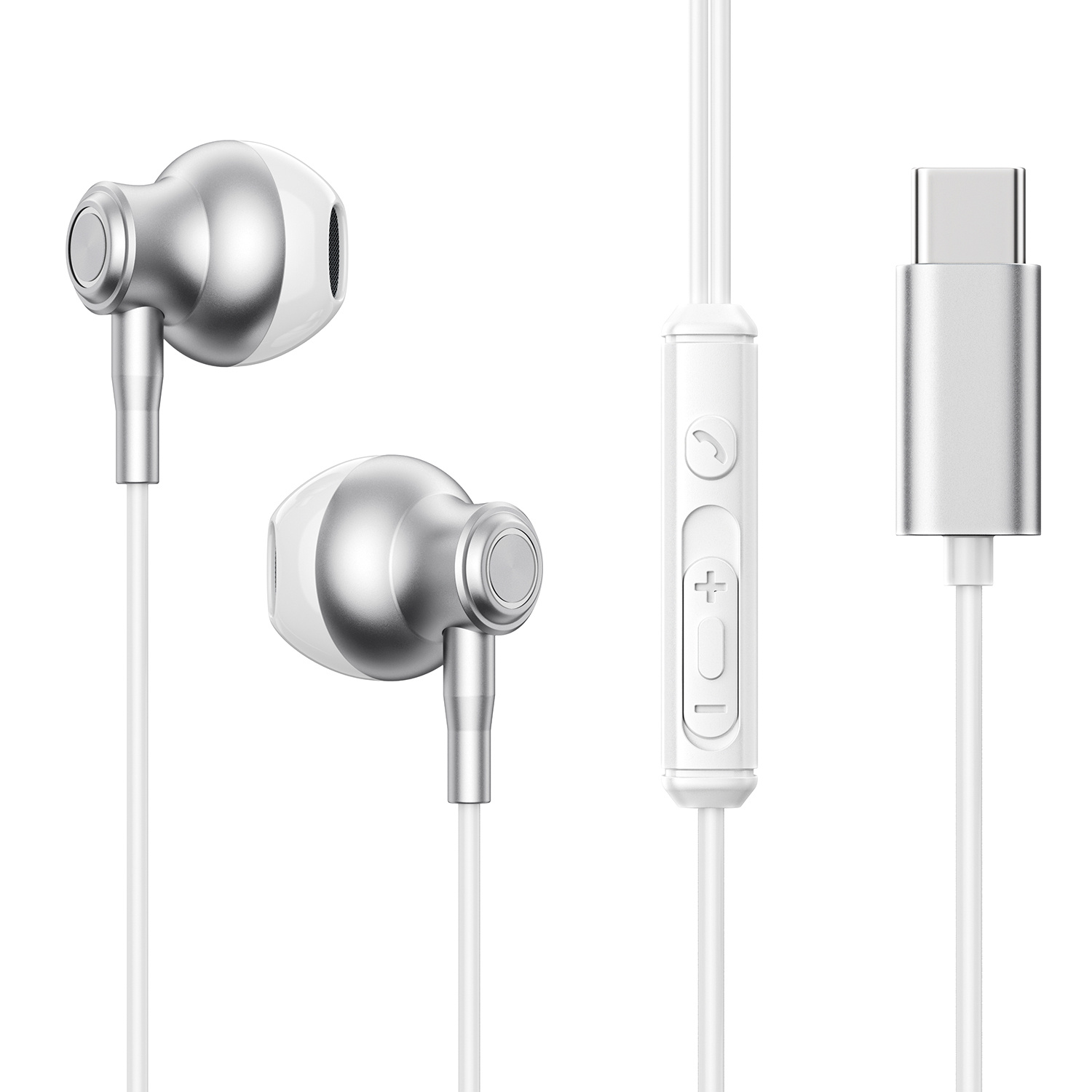 Joyroom  Joyroom - Oortjes met Draad - USB C Aansluiting - In-Ear Oordopjes met Draad - Oortjes met Draad en Microfoon - Wit