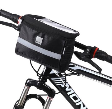 Wozinsky Bike Bag Handlebar with Mobile Smartphone / Phone Holder - Handlebar Bag for Regular, Racing Bikes, Electric Bikes - Waterproof - Removable